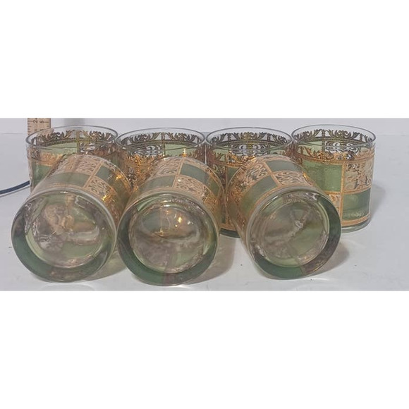 Culver Prado 24kt Set of 7 Green and Gold - Picture 3 of 3